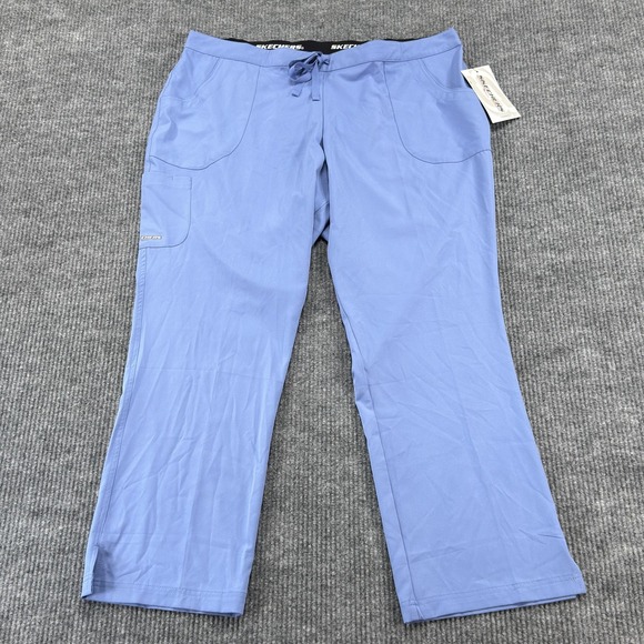 Skechers Pants - Skechers Reliance Cargo Scrub Pants Womens 3XL Ciel Blue Drawstring Stretch